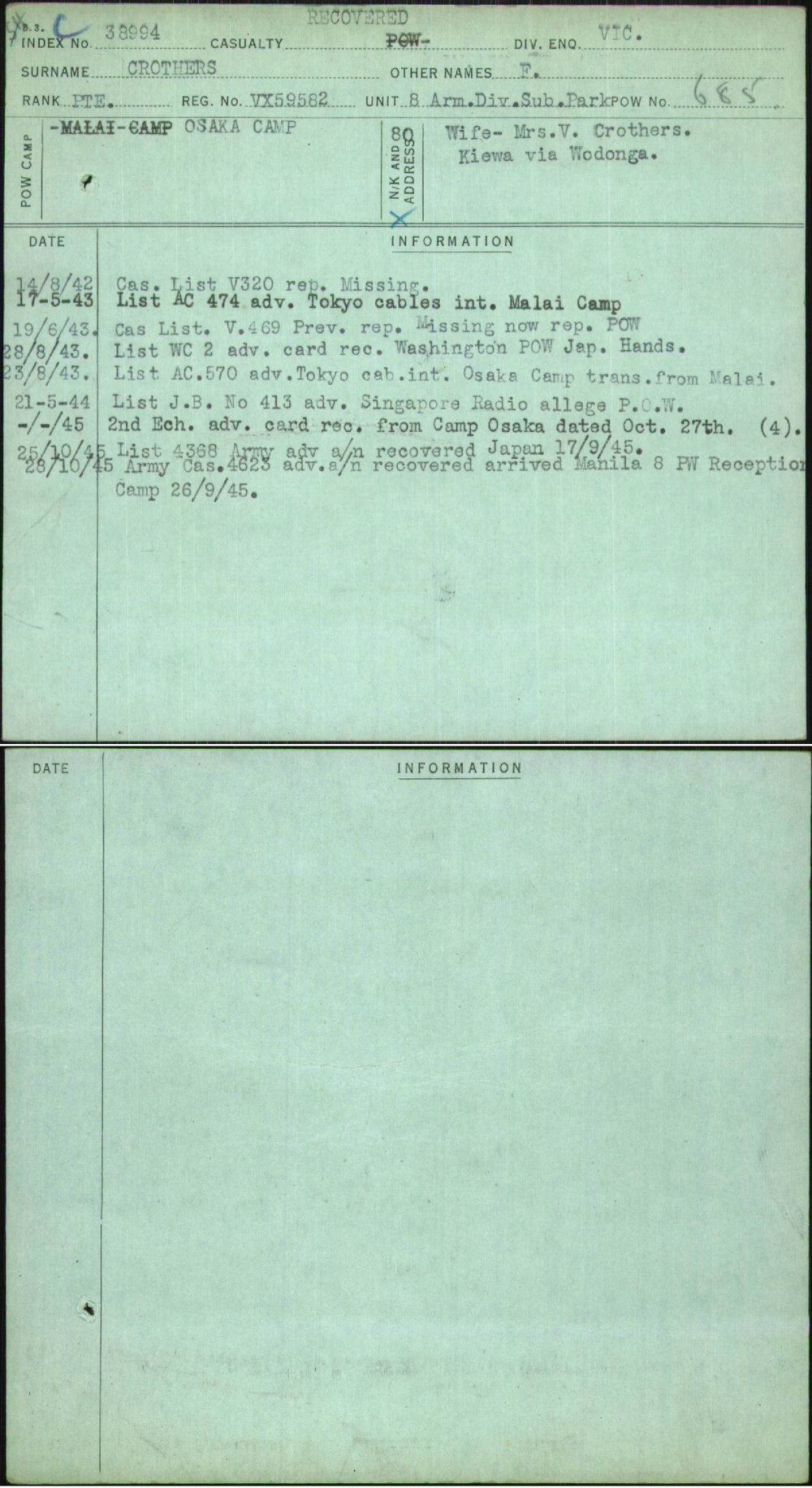 Crothers, F, VX59582