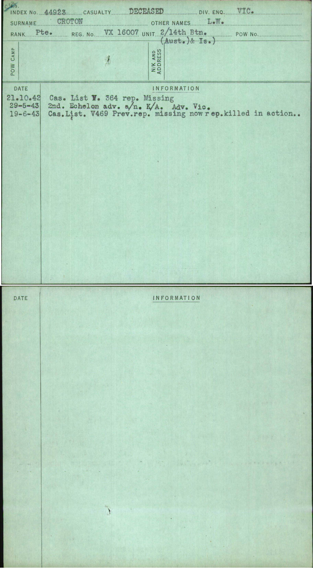 Croton, L W, VX16007