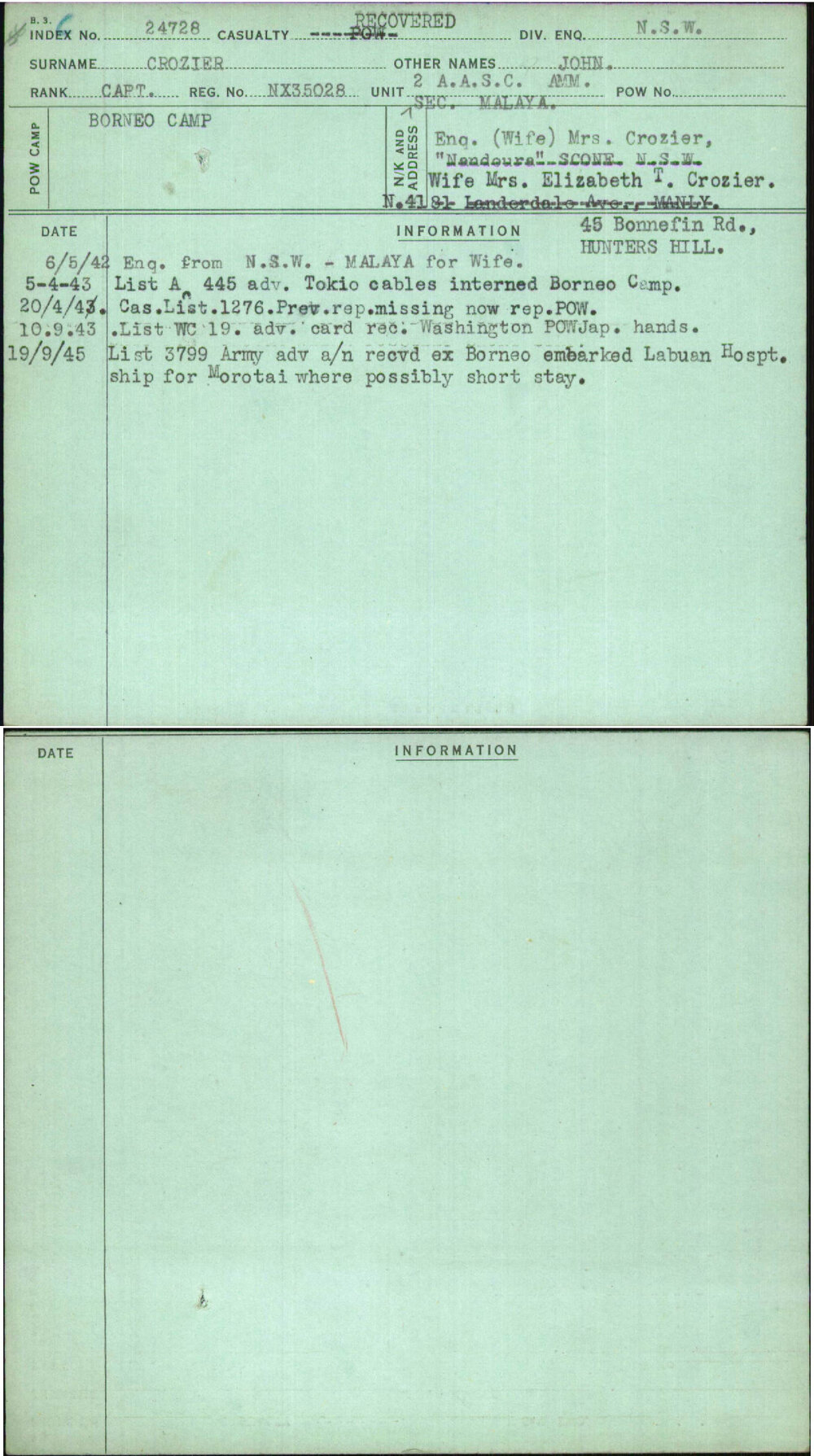 Crozier, John, NX35028