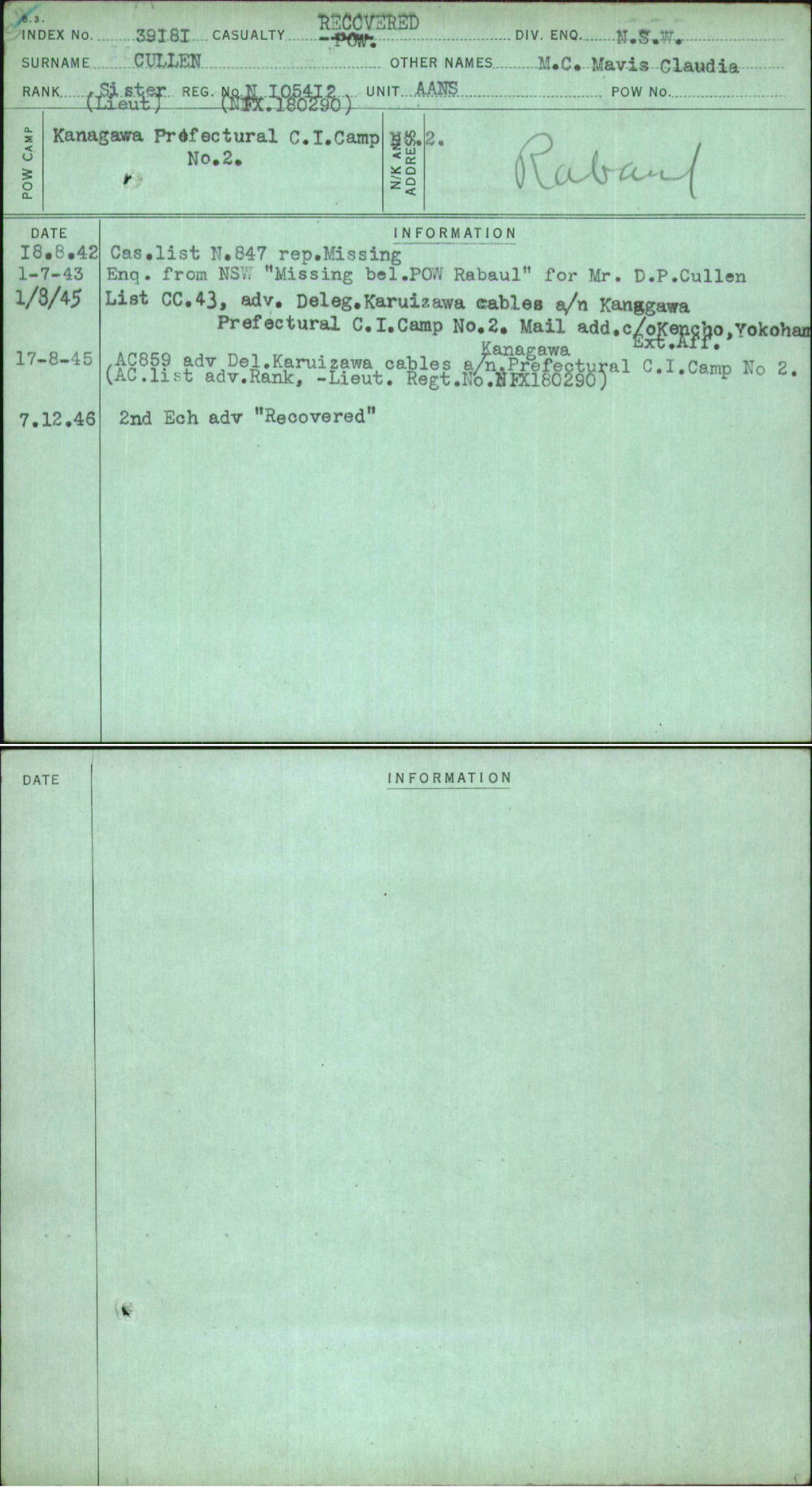 Cullen, M C Mavis Claudia, N105412 (Nfx180290)