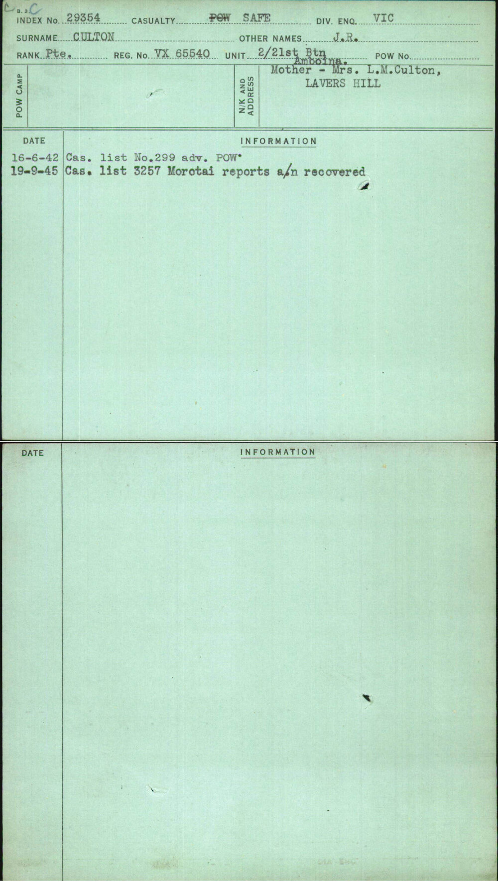 Culton, J R, VX65540