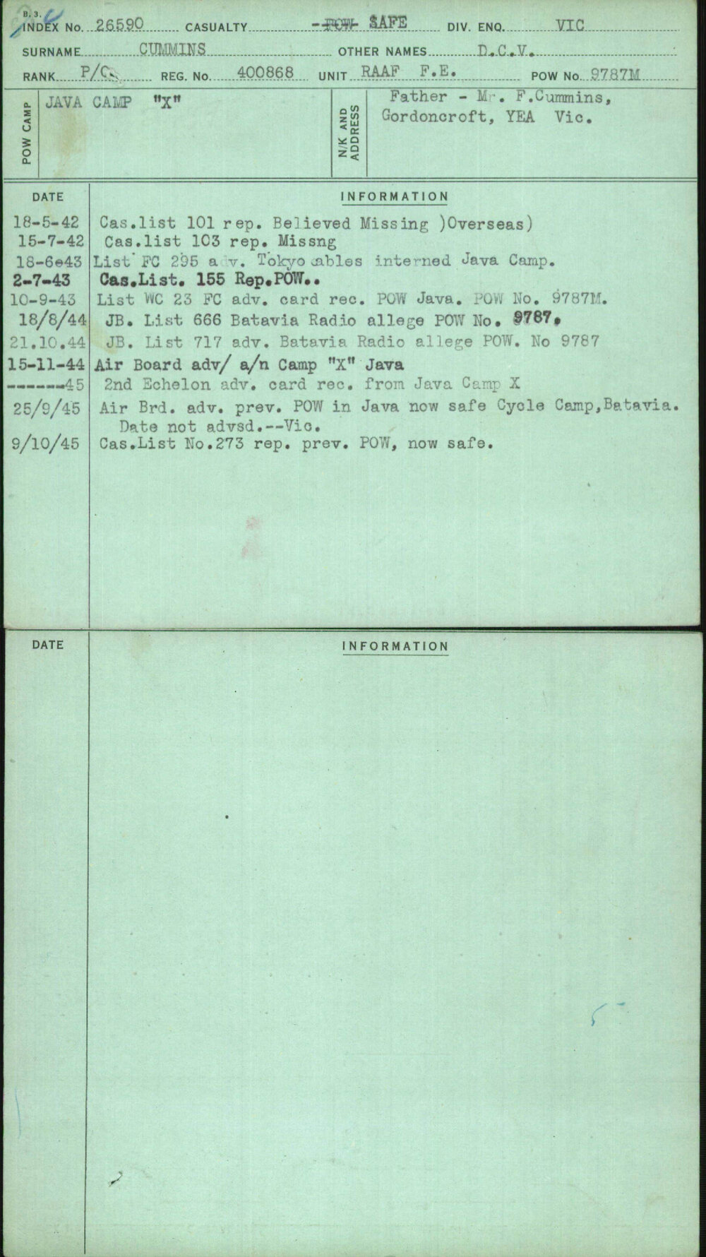 Cummins, D C V, 400868