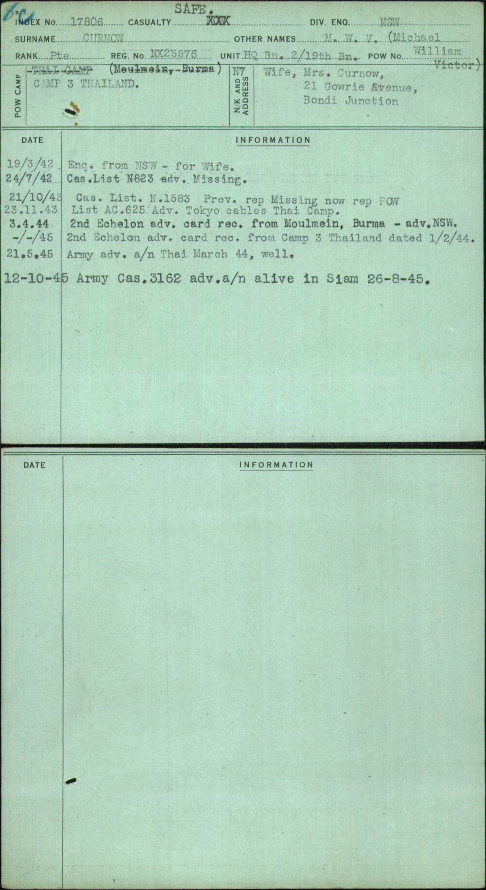Curnow, M W V (Michael William Victor), NX25576