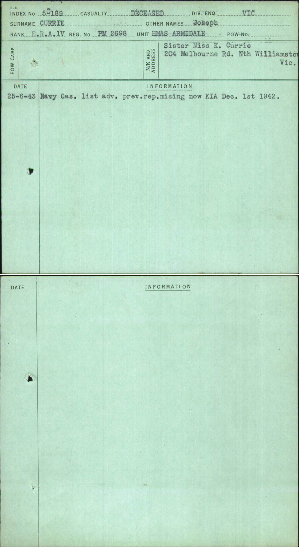 Currie, Joseph, Pm2698