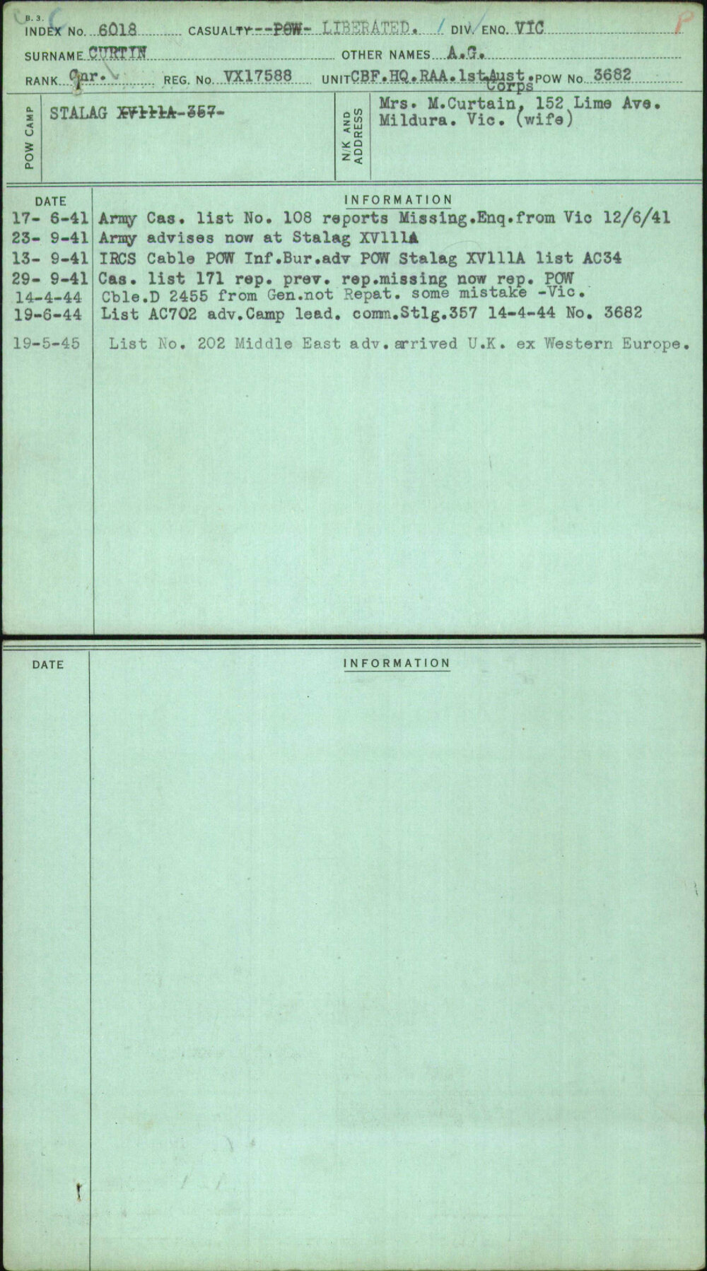 Curtin, A G, VX17588