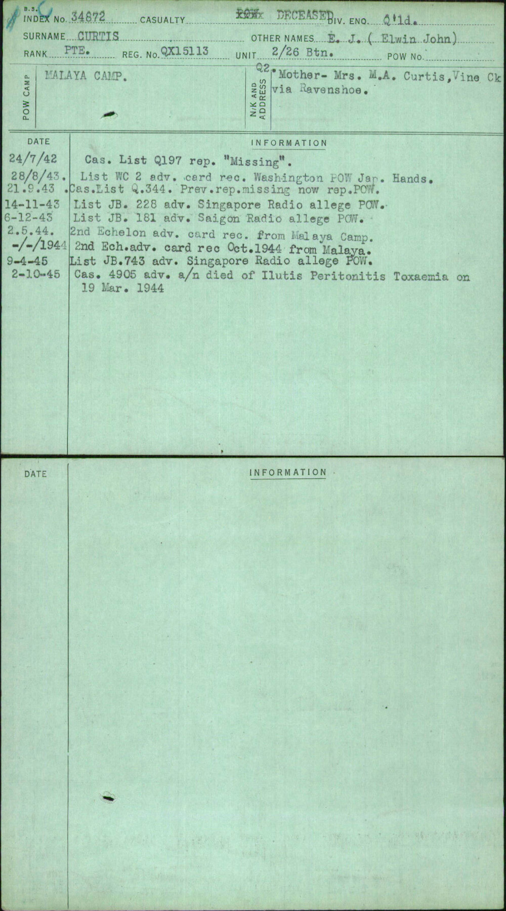 Curtis, E J (Elwin John), QX15113