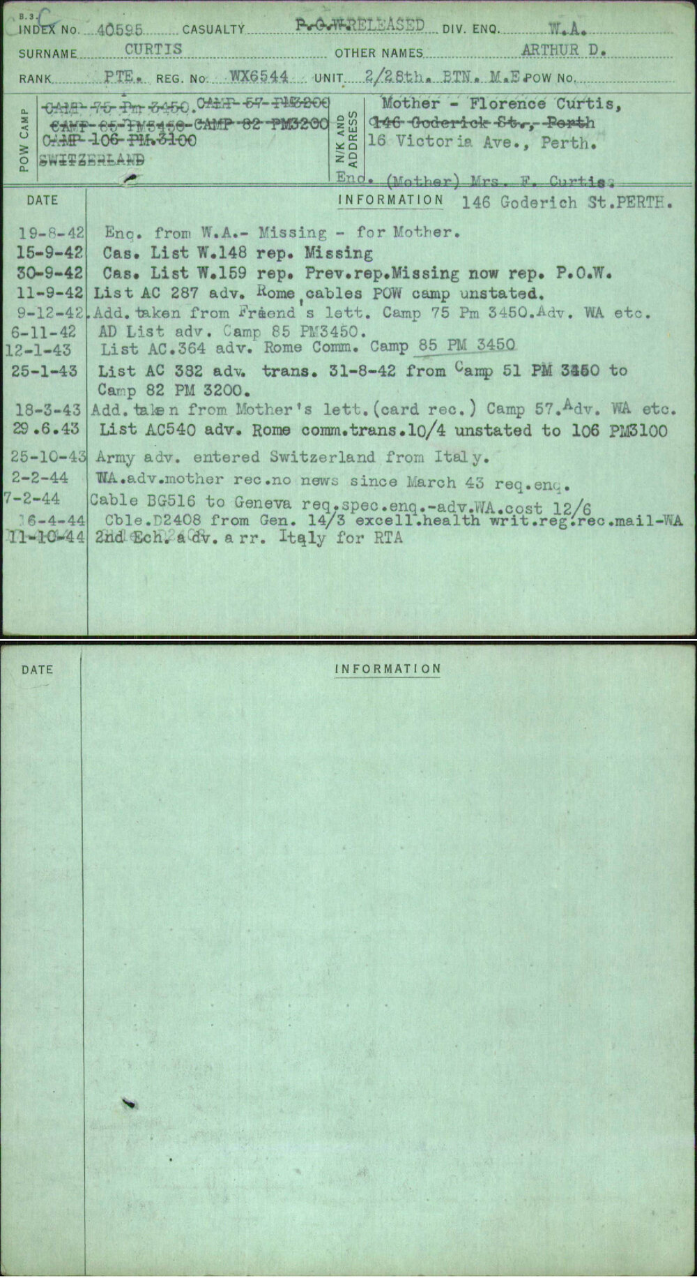 Curtis, Arthur D, WX6544