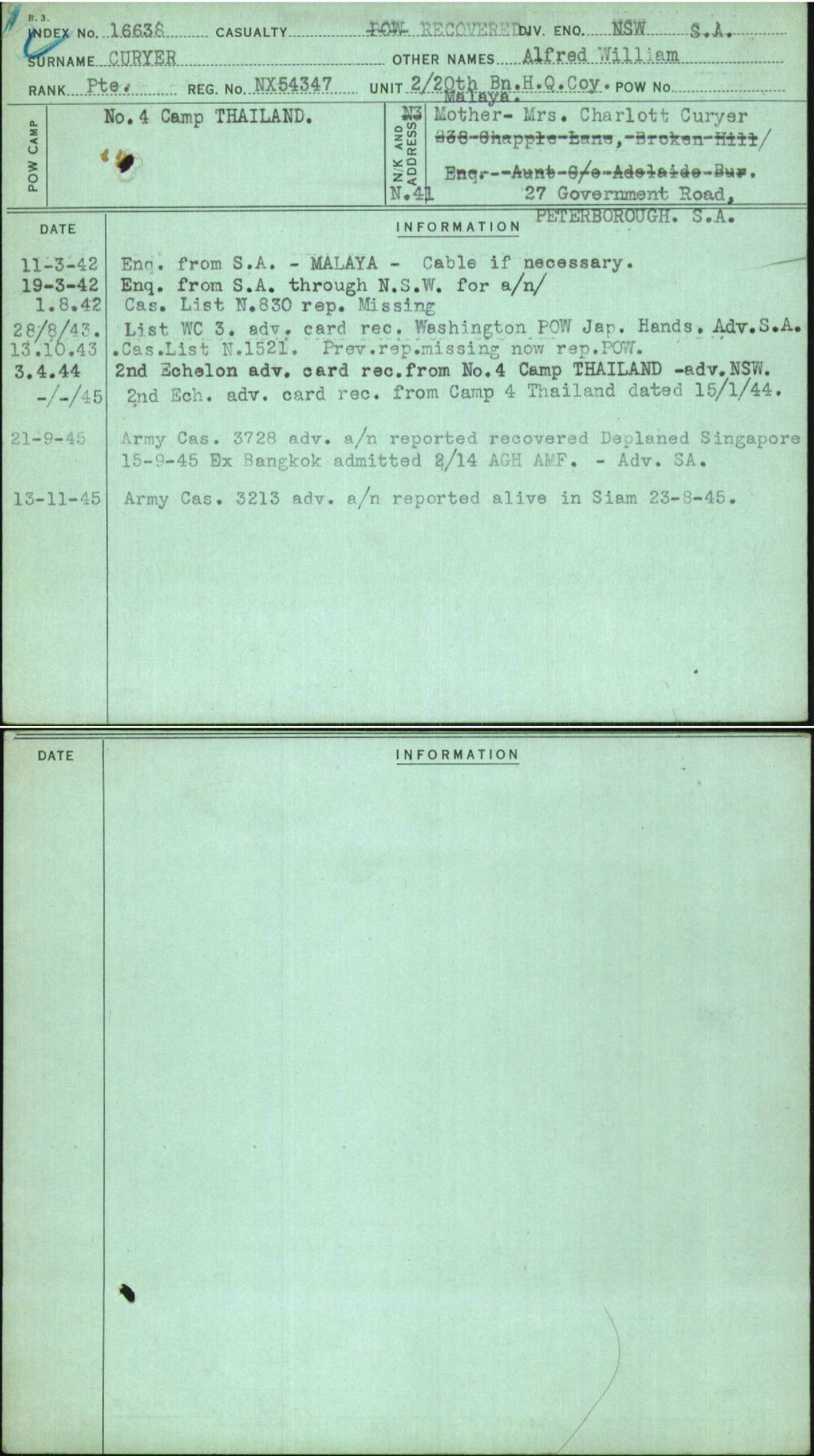 Curyer, Alfred William, NX54347
