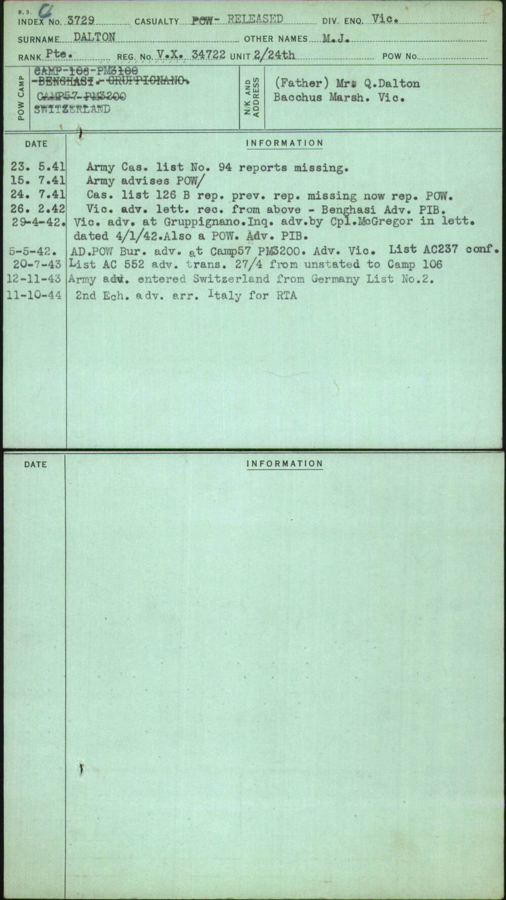 Dalton, M J, VX34722