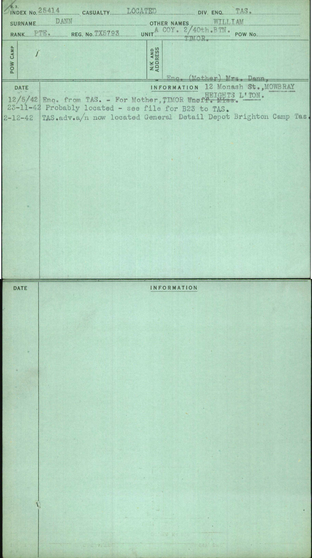 Dann, William, TX5793