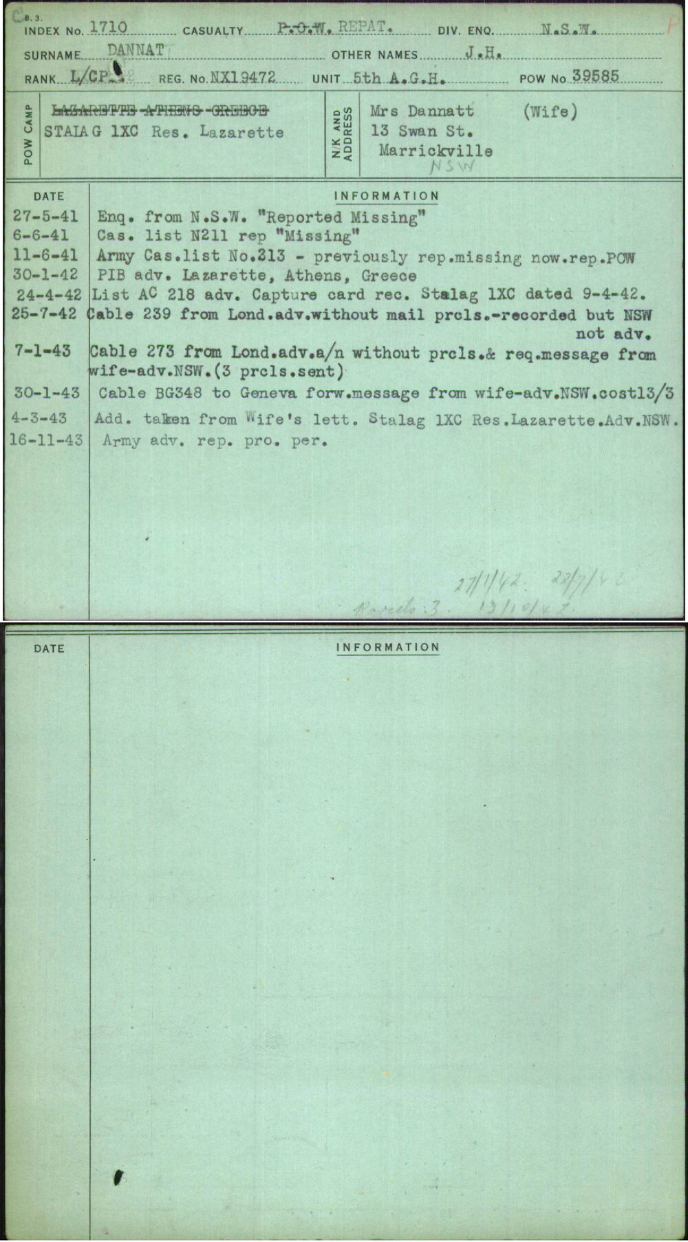 Dannat, J H, NX19472