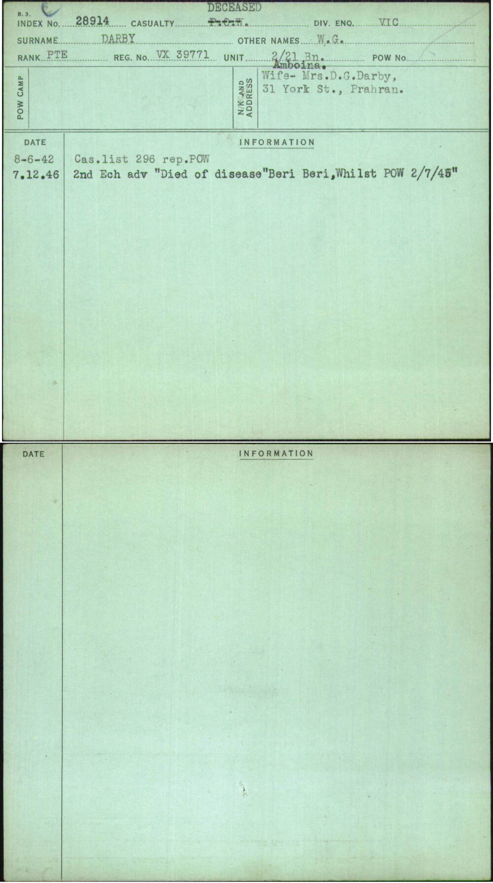 Darby, W G, VX39771