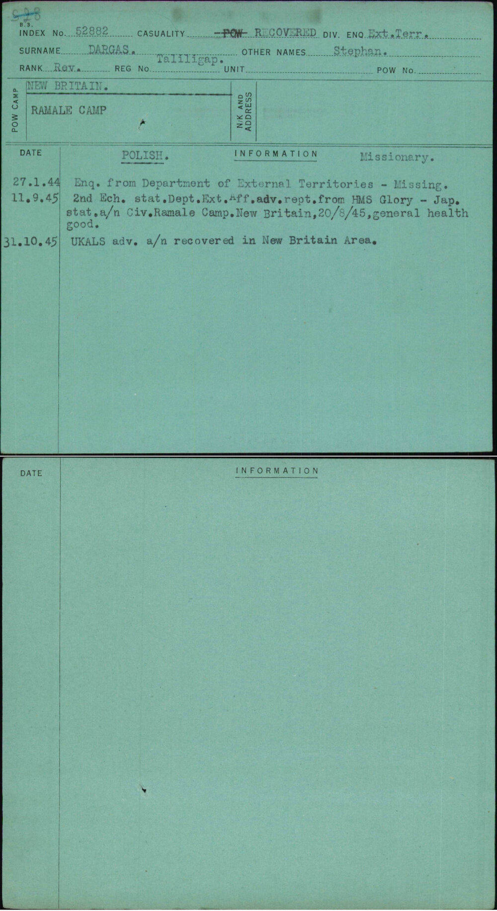 Dargas, Stephan, Taliligap