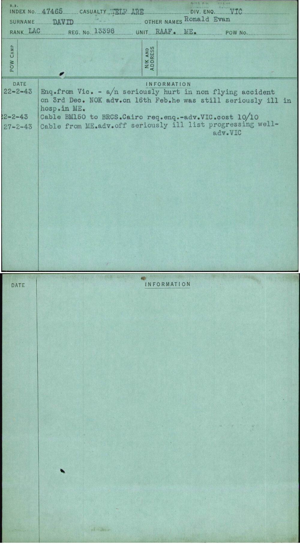 David, Ronald Evan, 13398