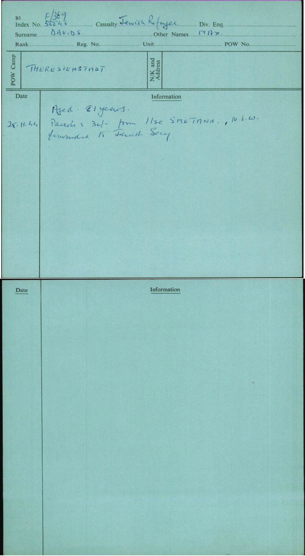 Davids, Max, [No Service Number]