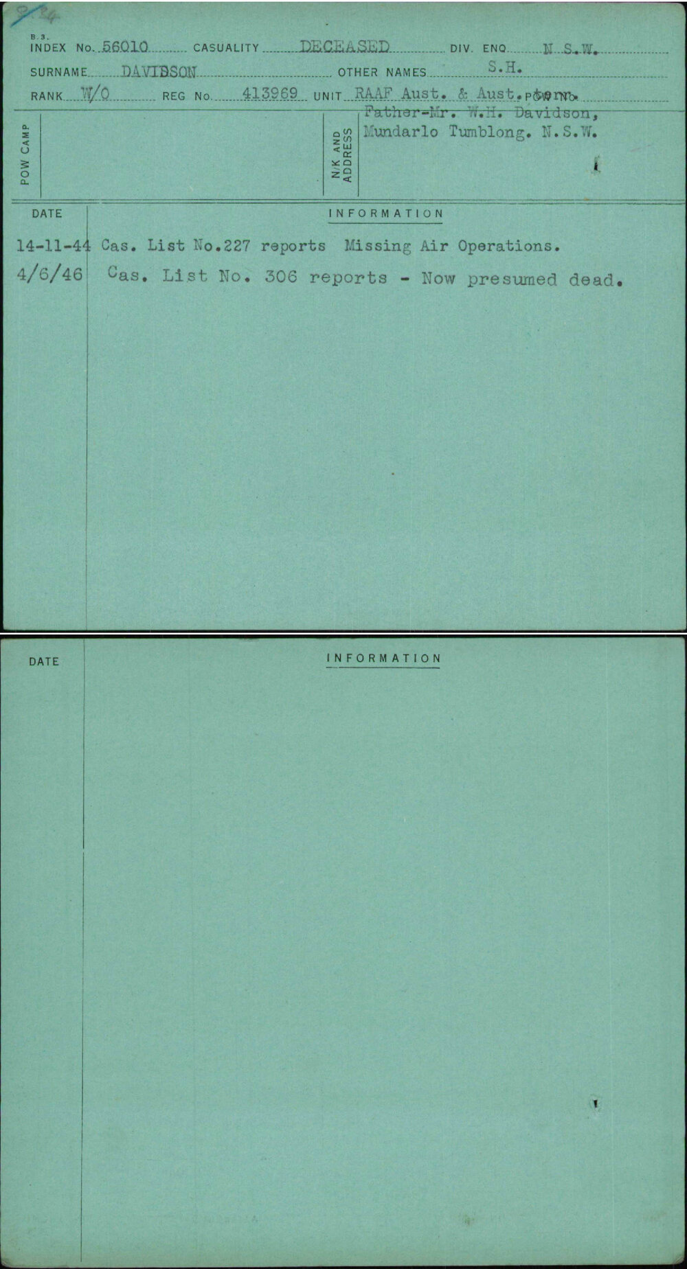 Davidson, S H, 413969