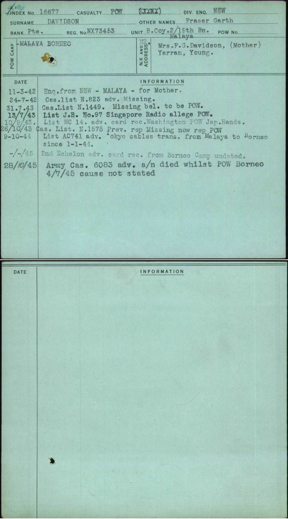 Davidson, Fraser Garth, NX73453