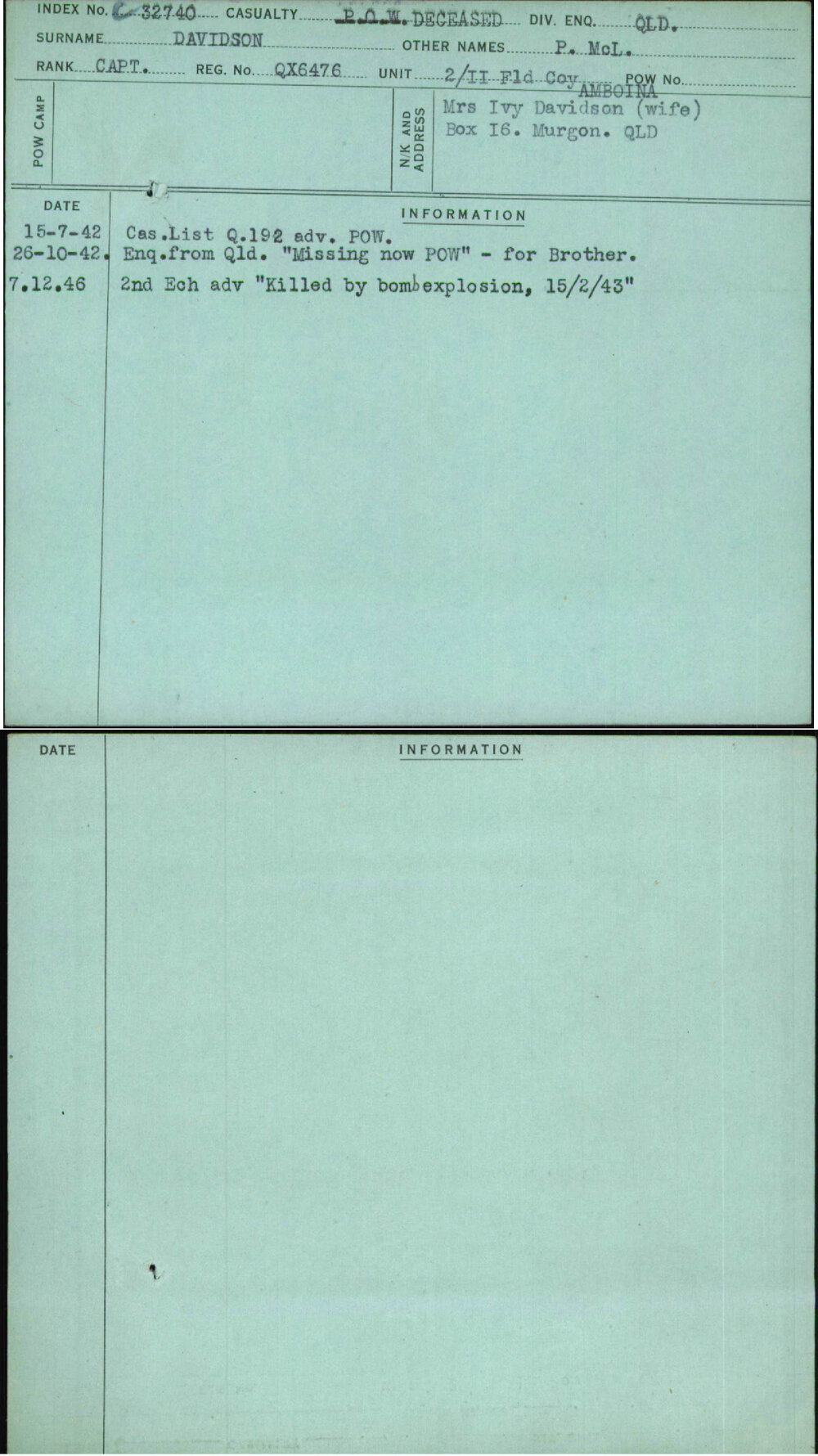 Davidson, P Mcl, QX6476