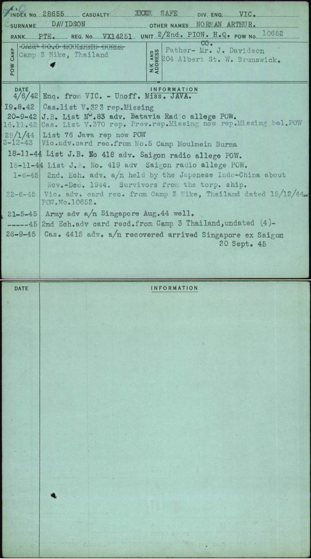 Davidson, Norman Arthur, VX14251