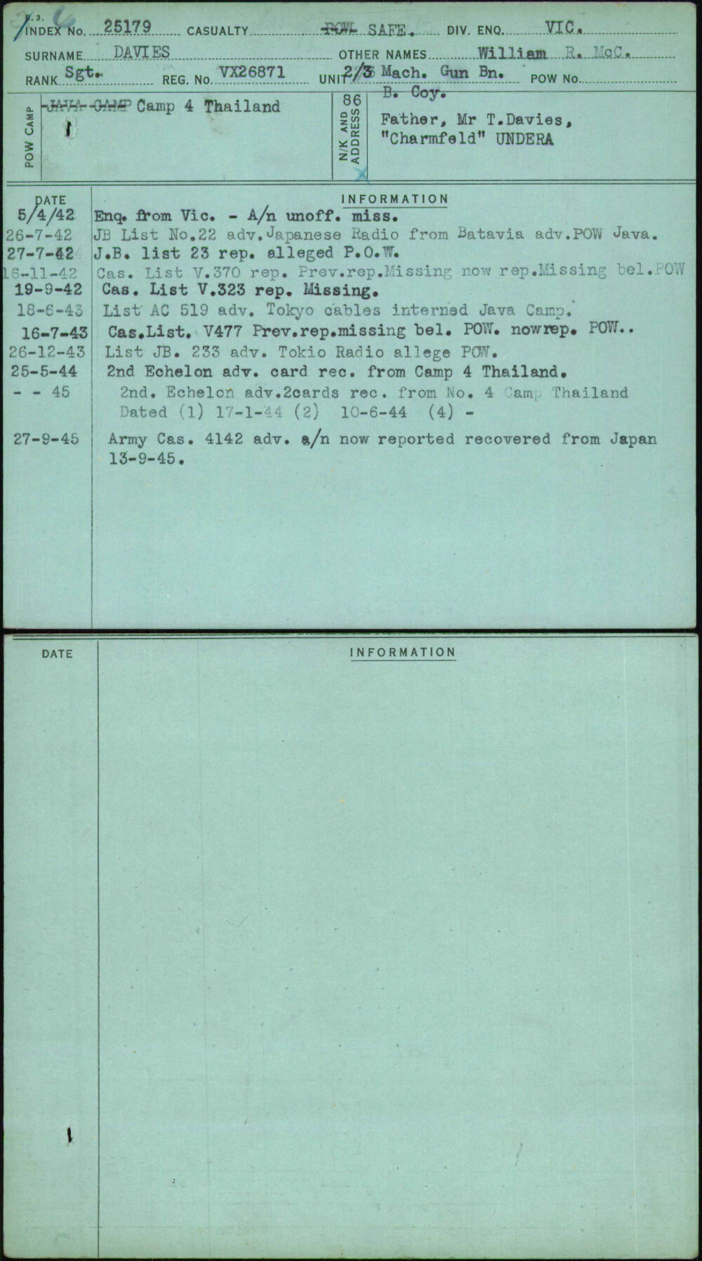 Davies, William R Mcc, VX26871