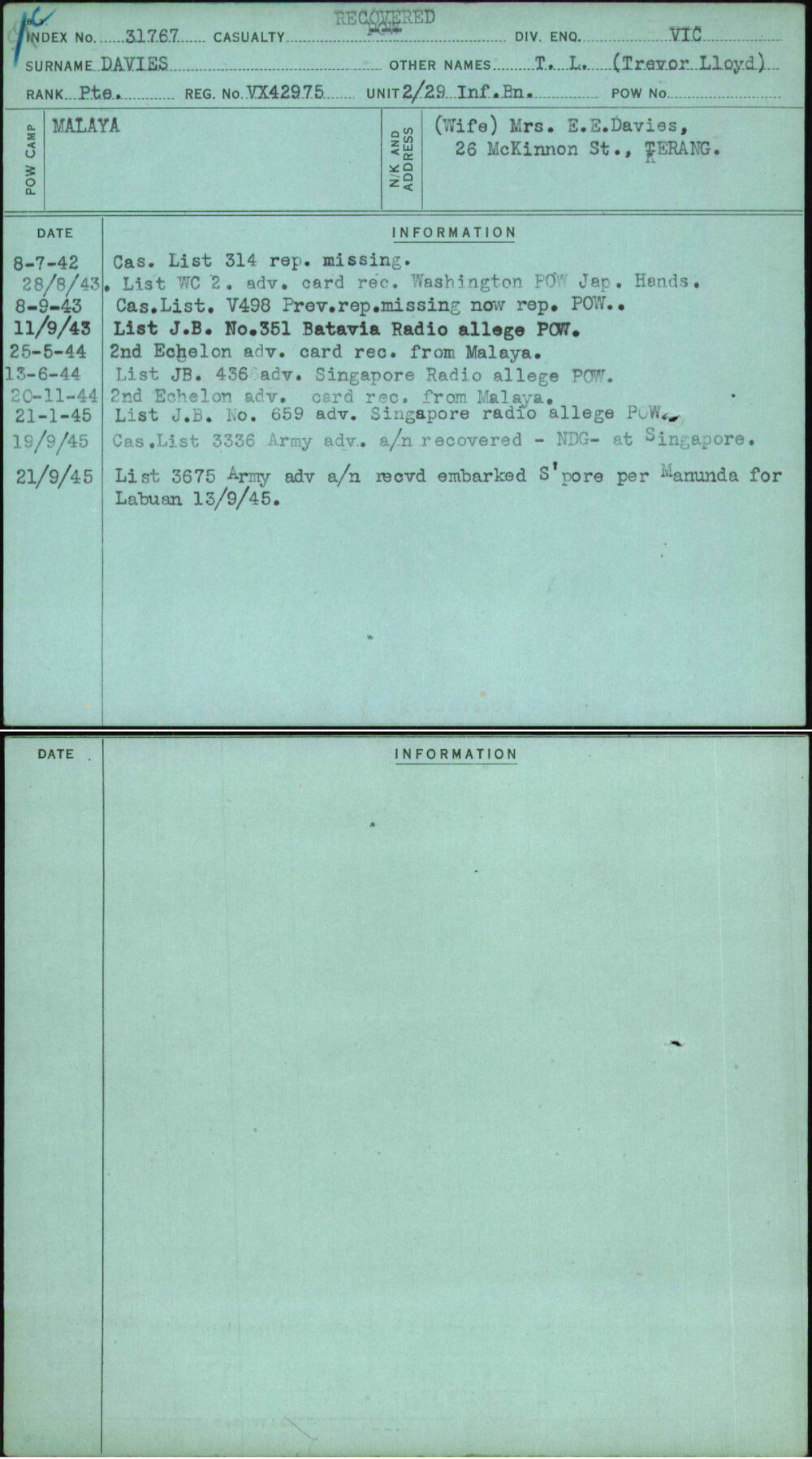 Davies, T L (Trevor Lloyd), VX42975