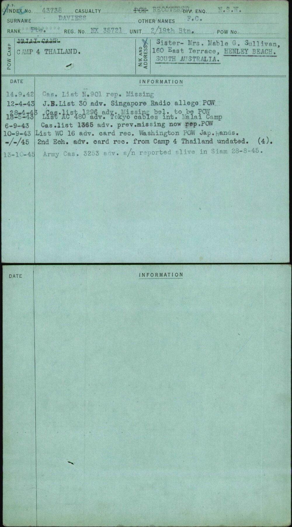 Daviess, F C, NX35721