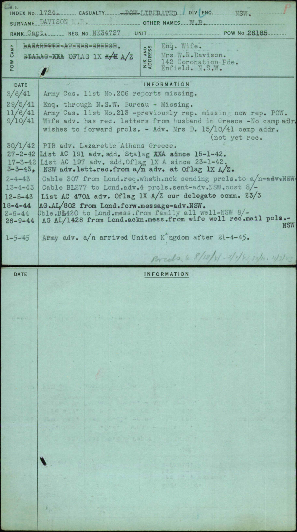 Davison, W R, NX34727