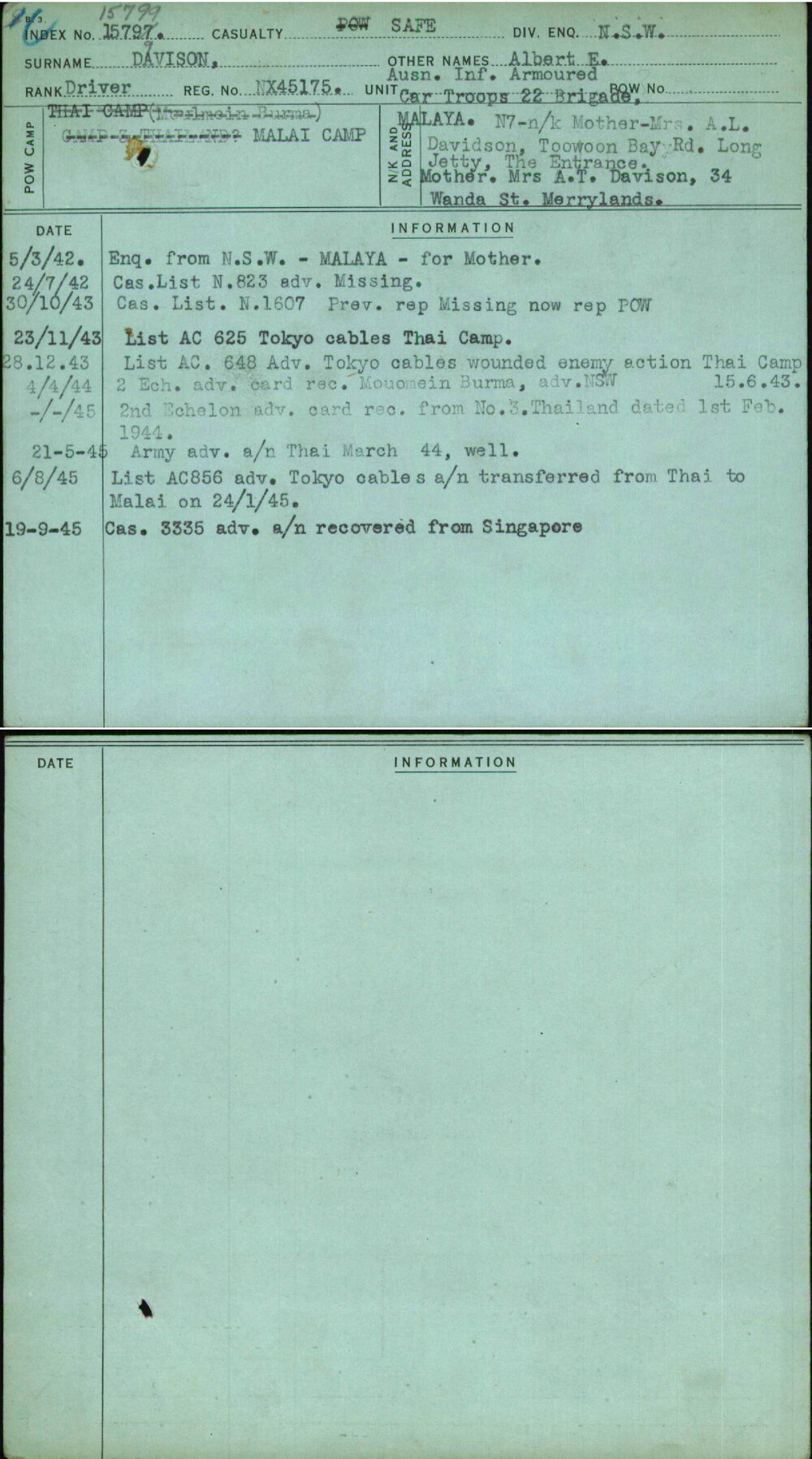 Davison, Albert E, NX45175