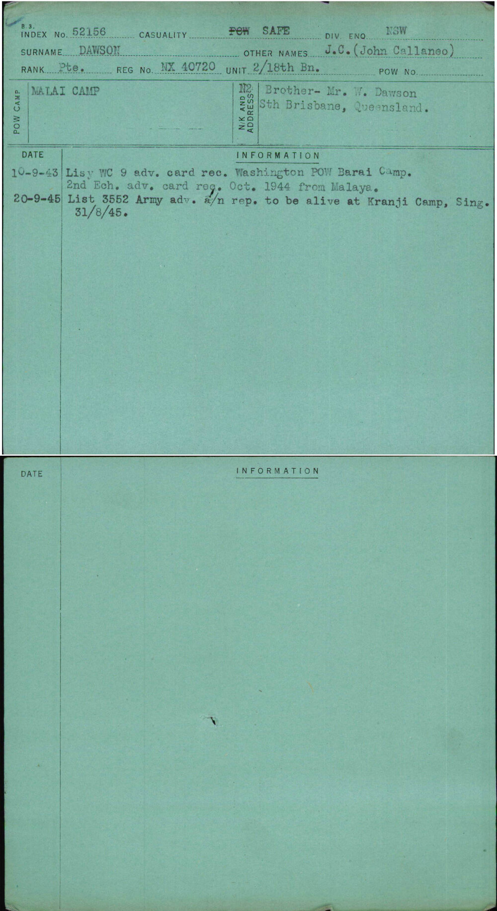 Dawson, J C (John Callaneo), NX40720