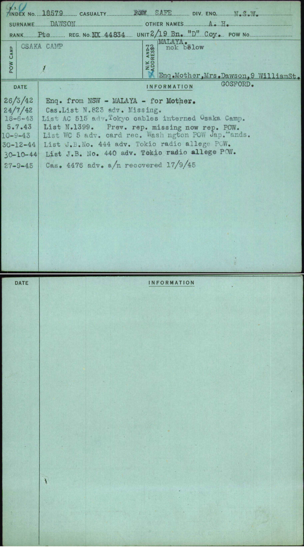 Dawson, A H, NX44834