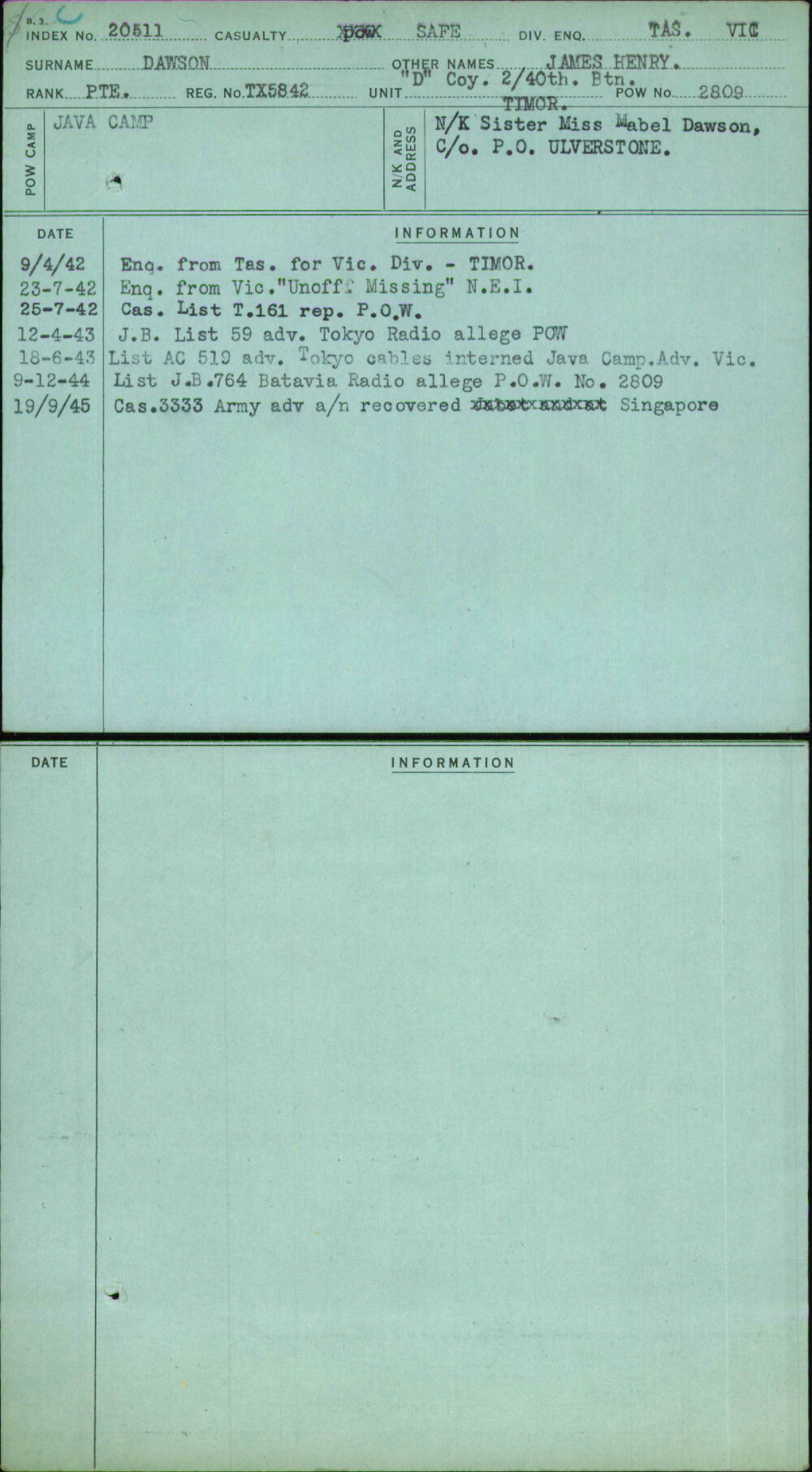 Dawson, James Henry, TX5842