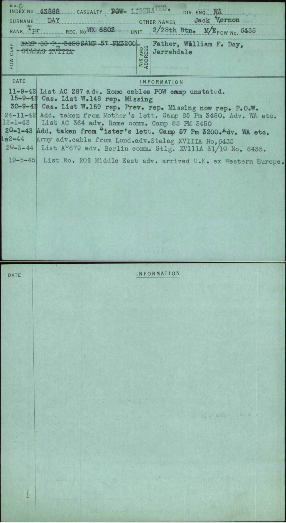 Day, Jack Vernon, WX6802