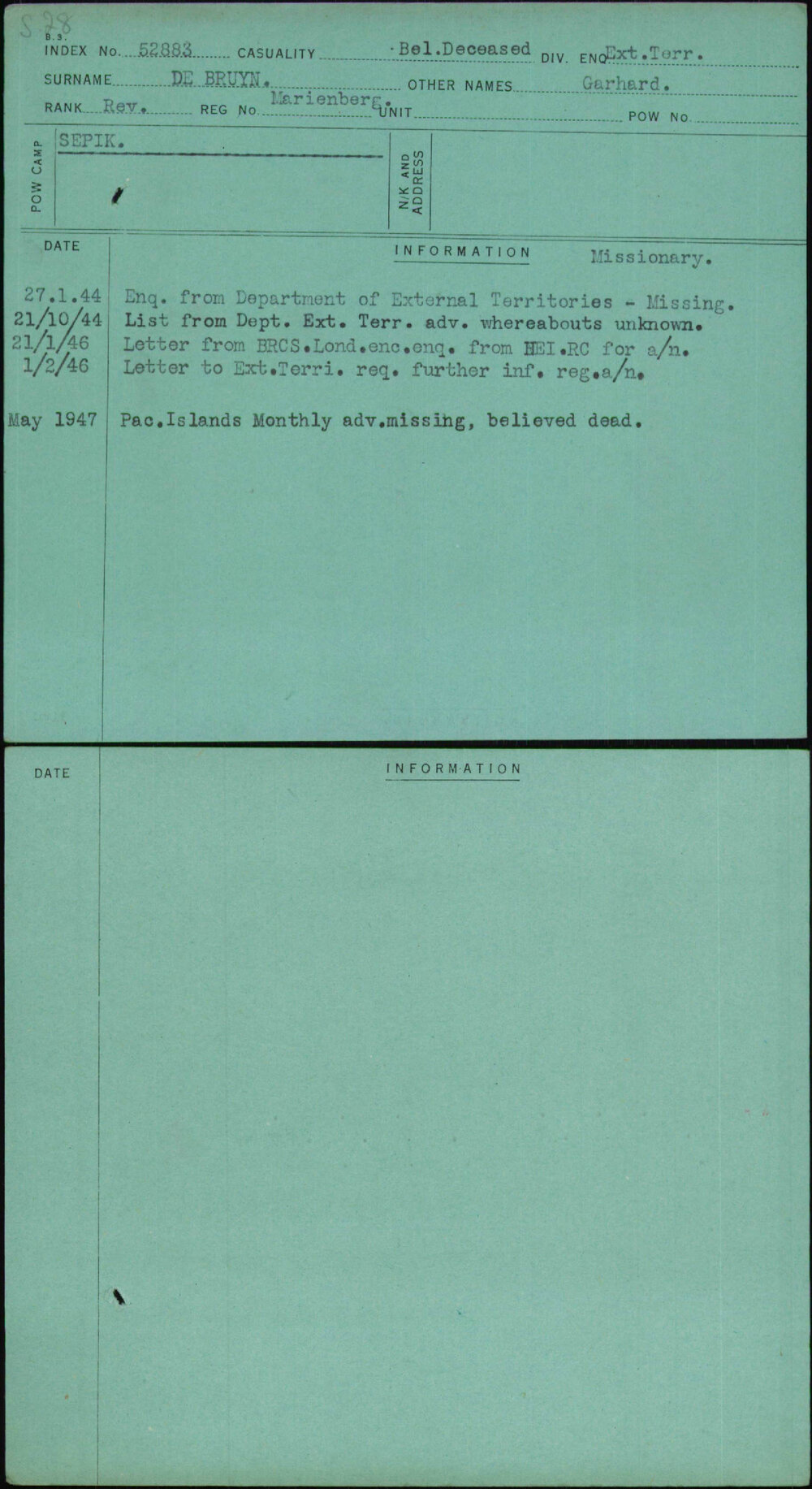 De Bruyn, Garhard, Marienberg