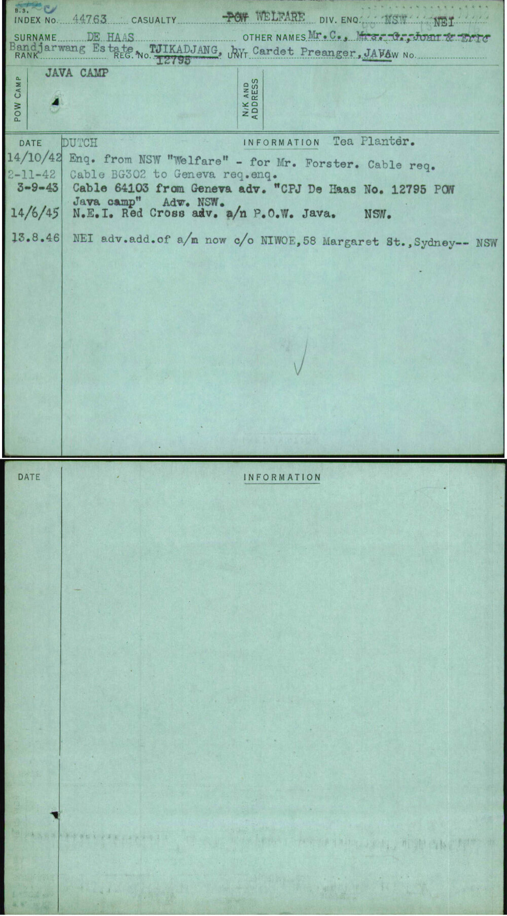 De Haas, Mr C, 12795