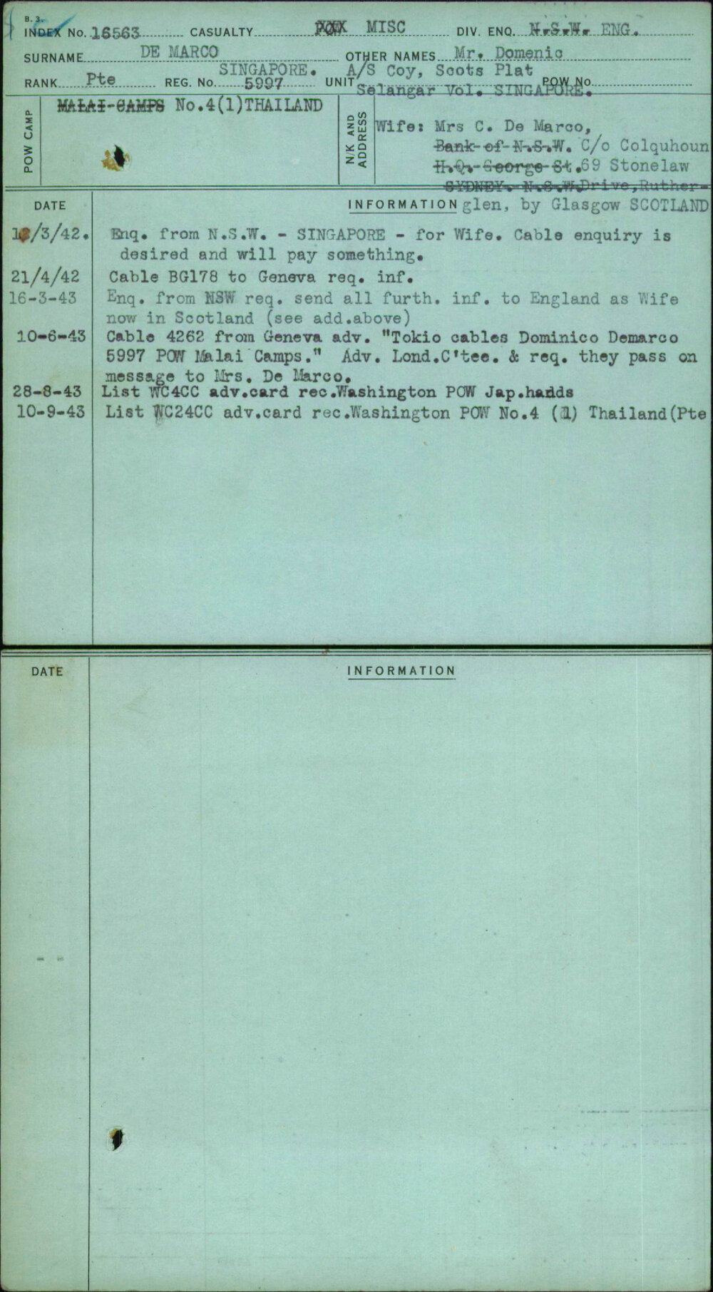 De Marco, Mr Domenio, 5997