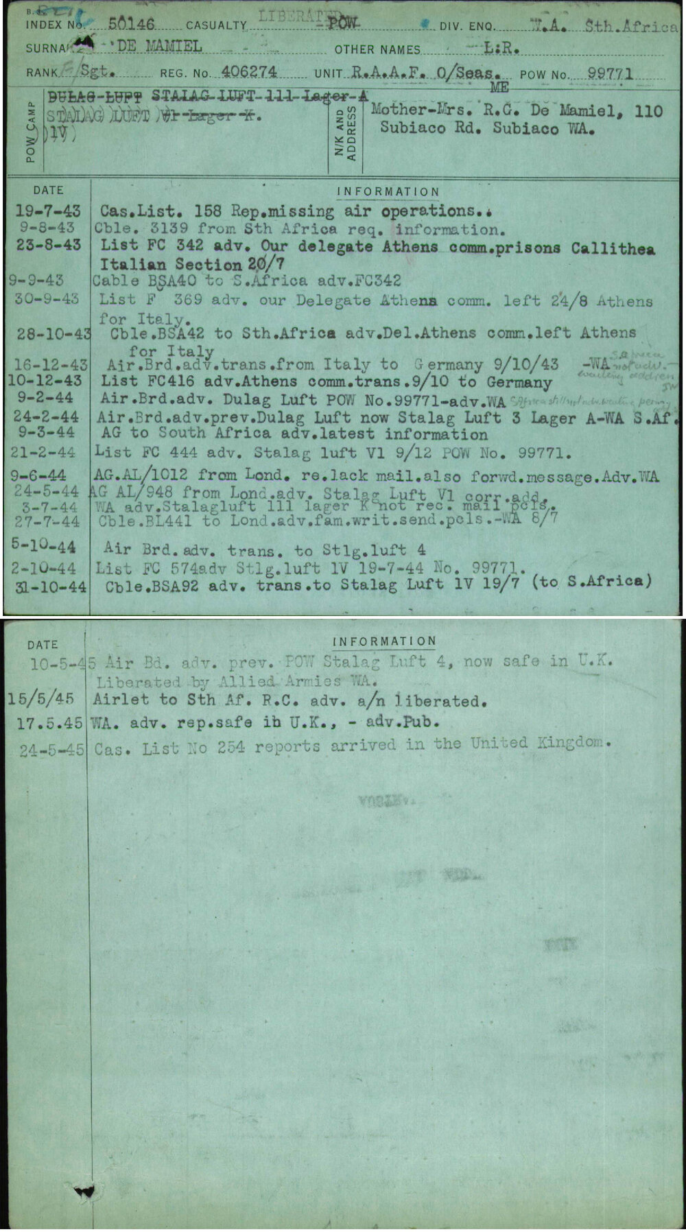 De Mamiel, L R, 406274