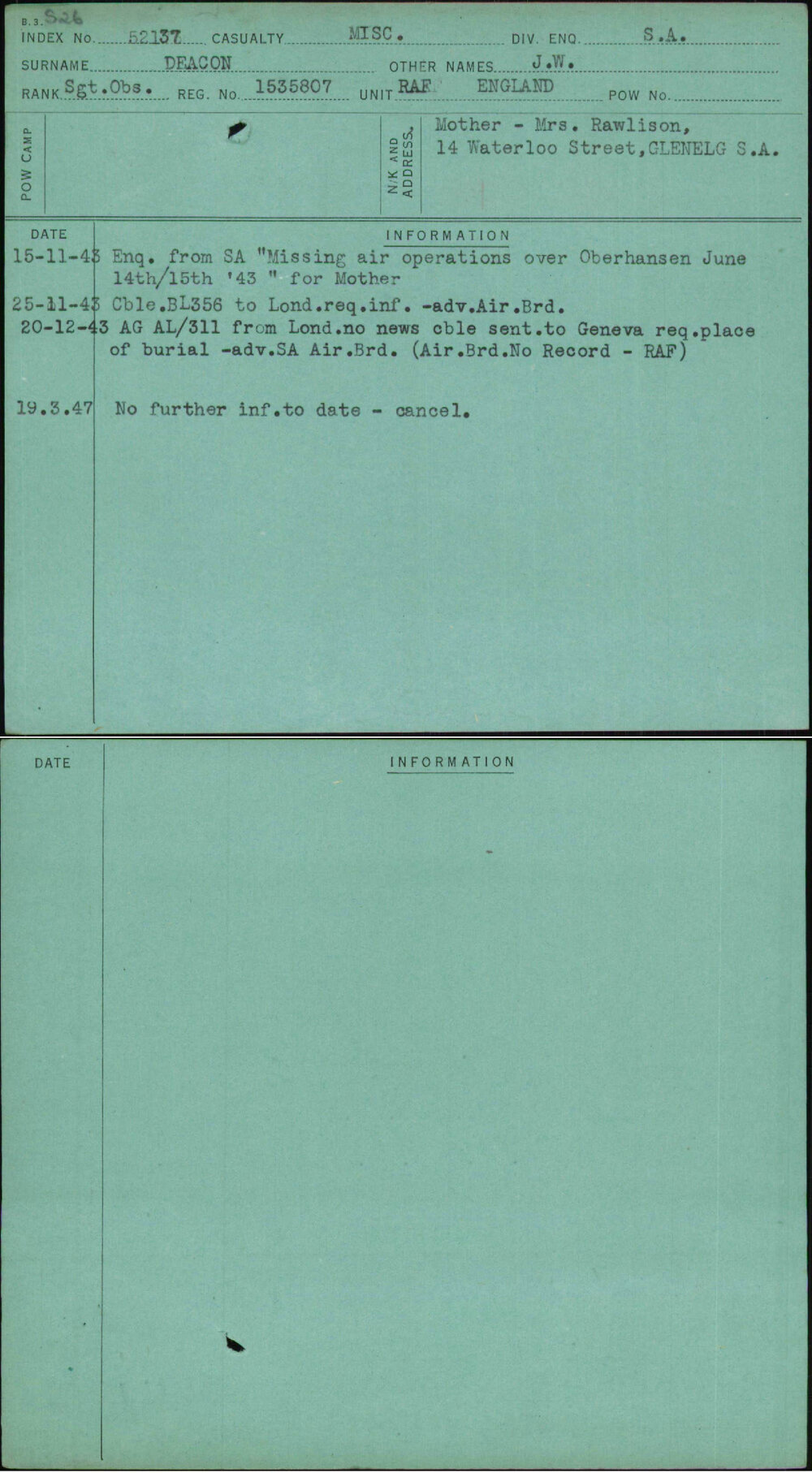 Deacon, J W, 1535807