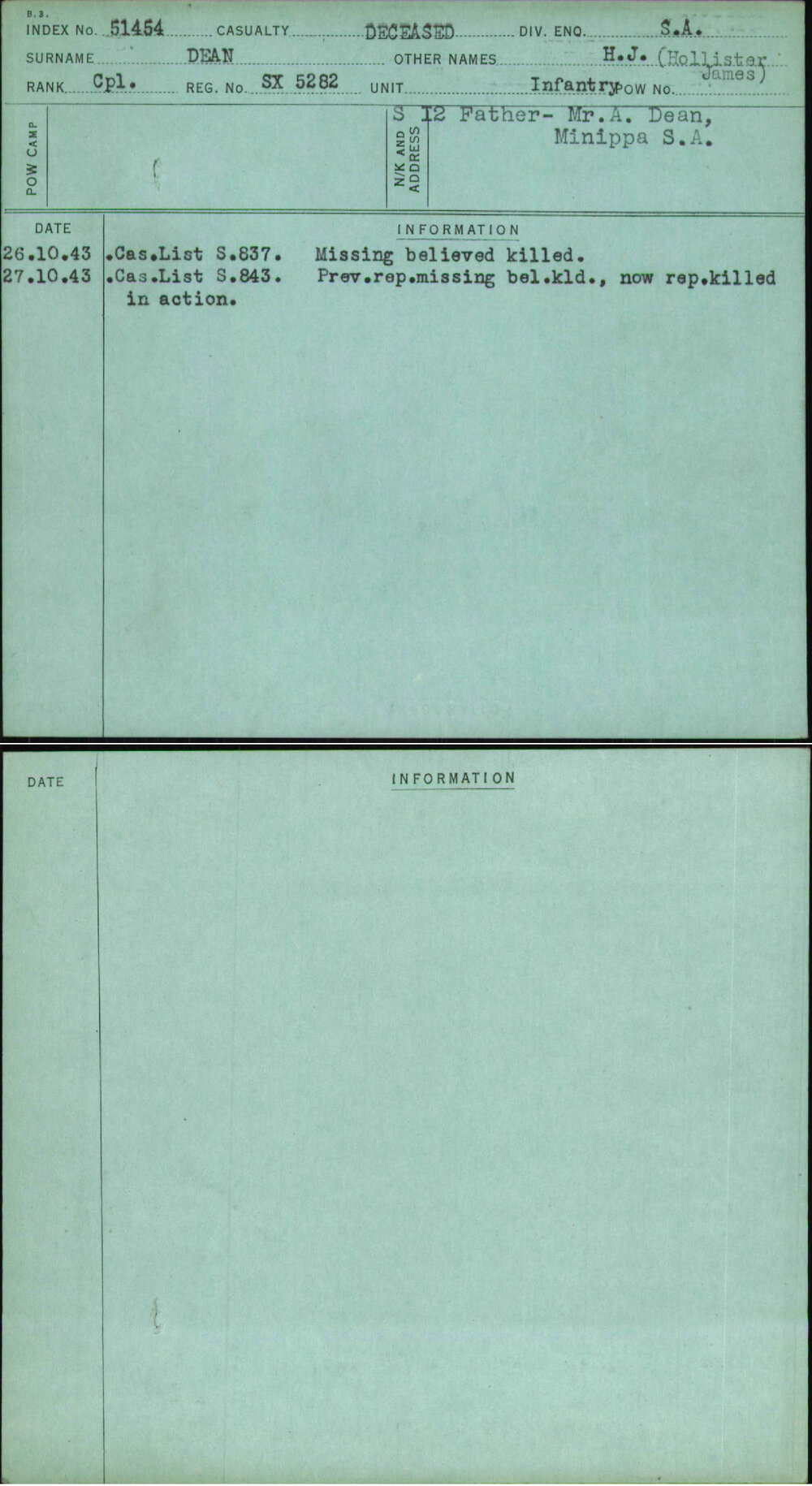 Dean, H J (Hollister James), SX5282