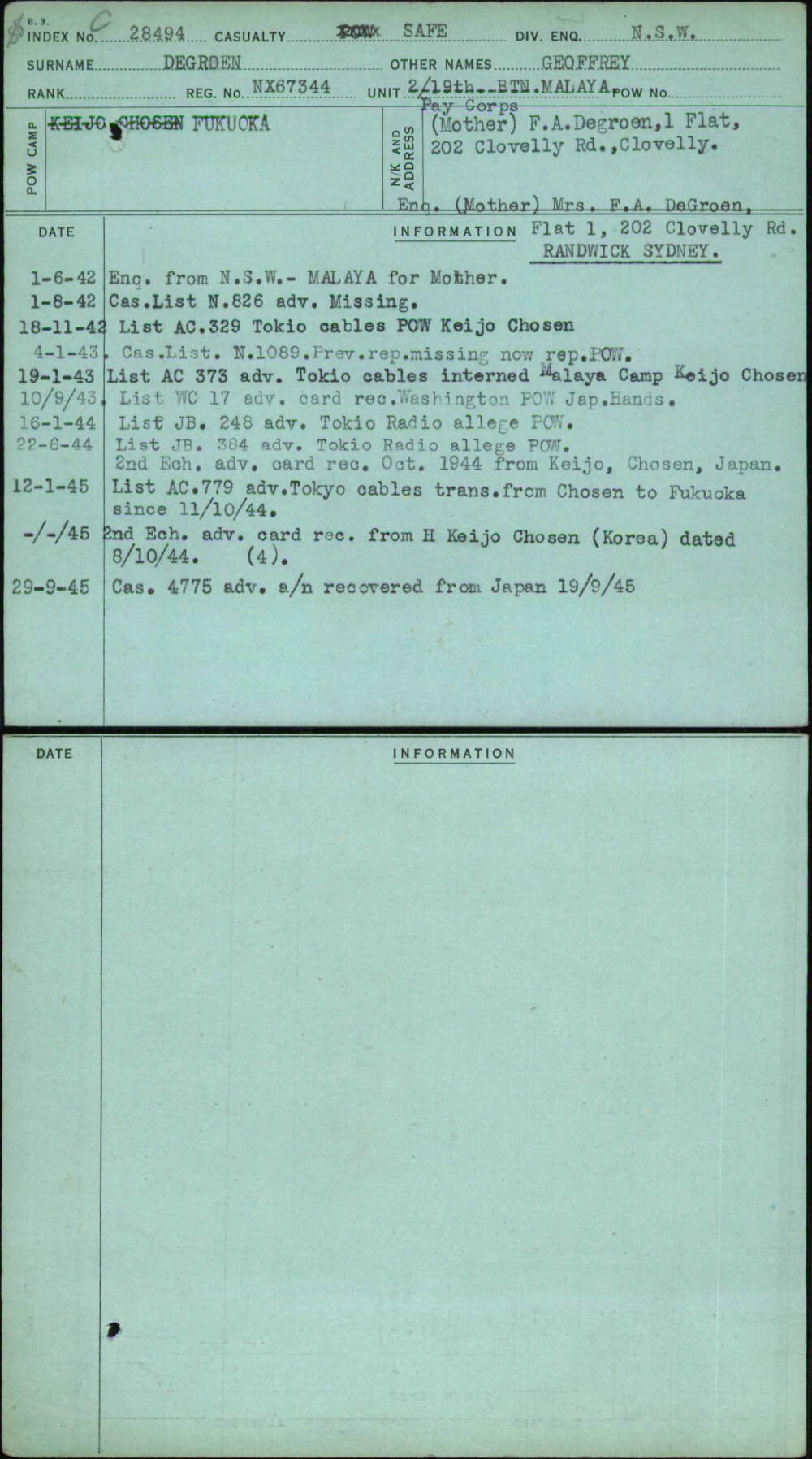 Degroen, Geoffrey, NX67344