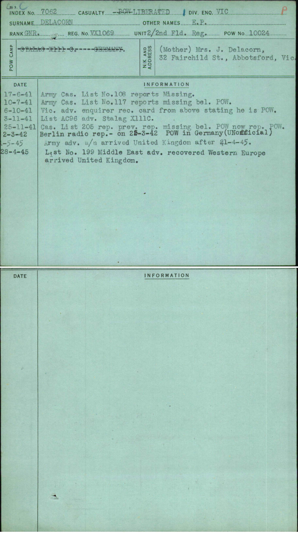 Delacorn, E P, VX1069