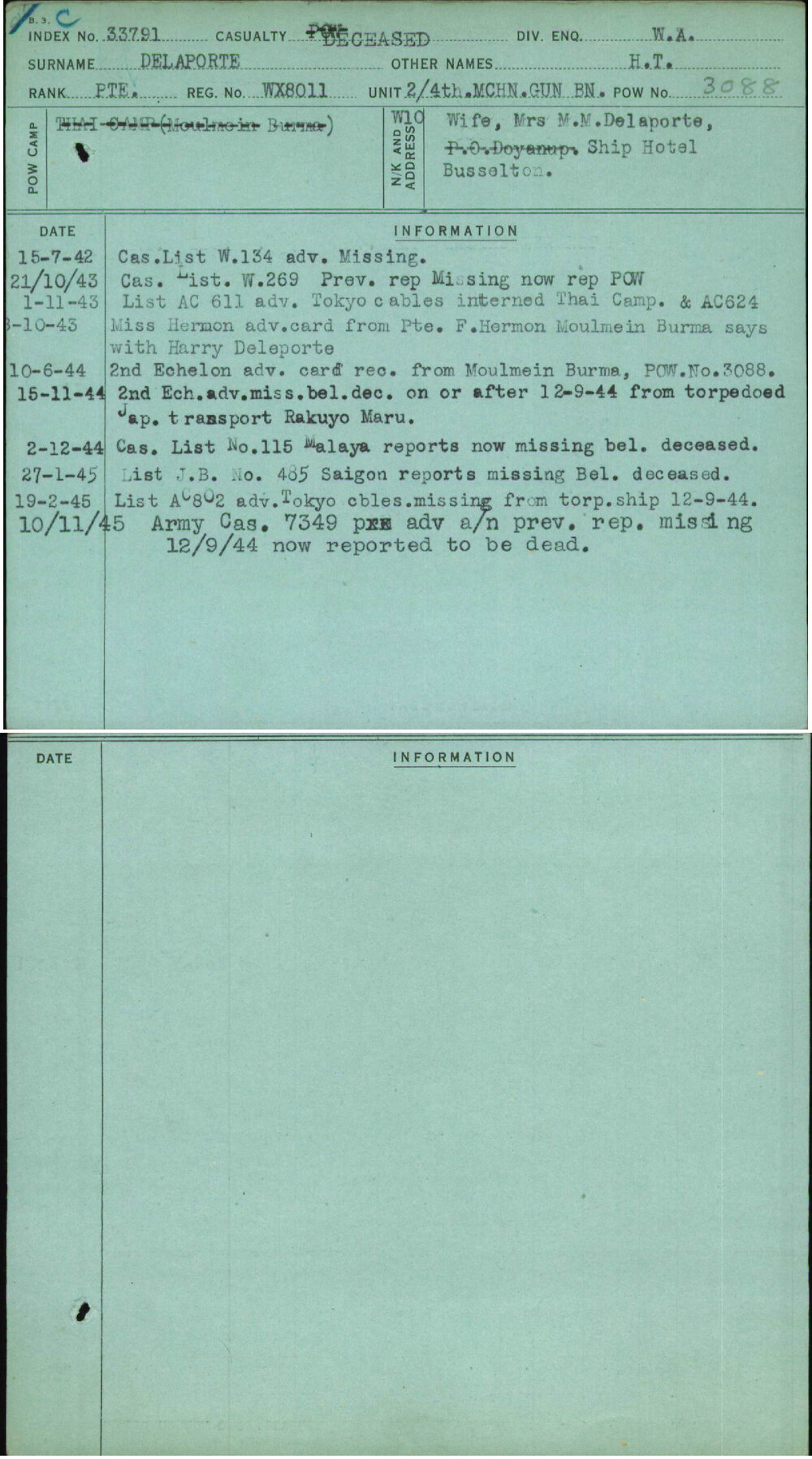 Delaporte, H T, WX8011