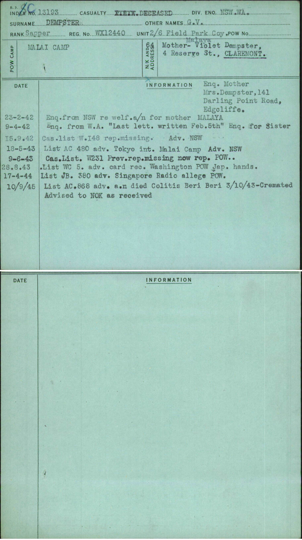 Dempster, G V, WX12440