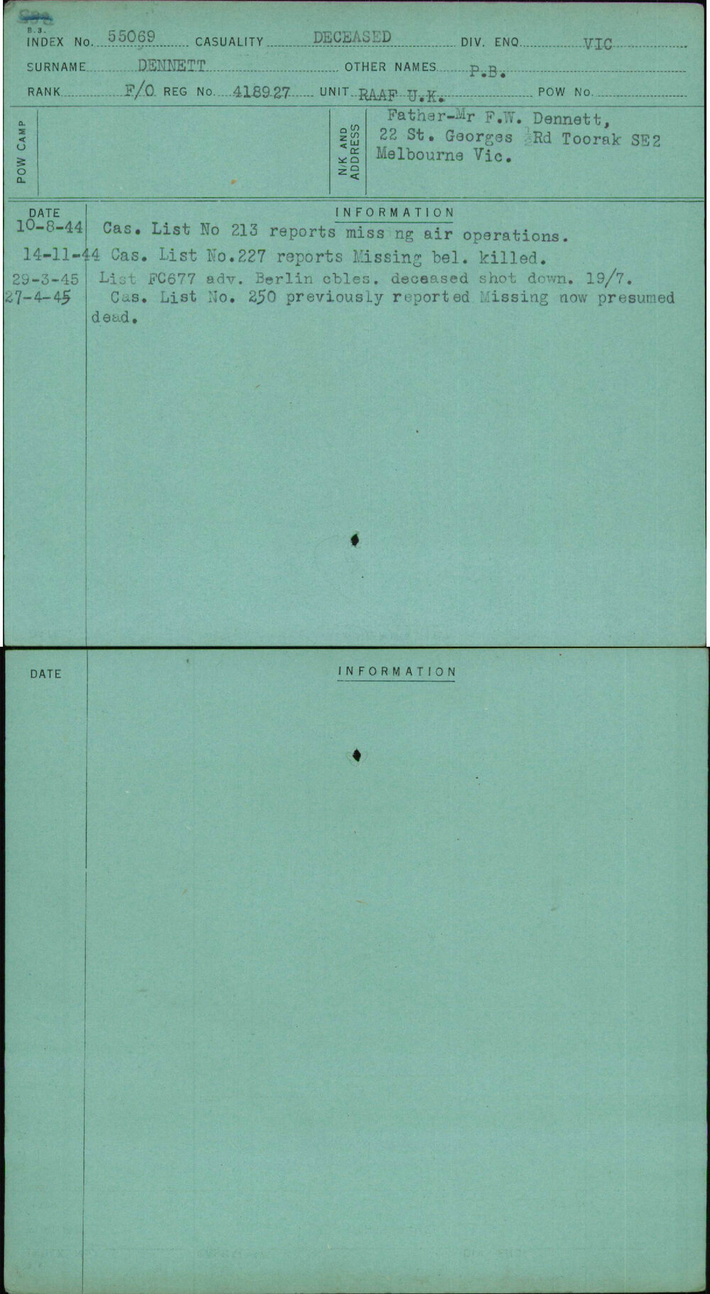 Dennett, P B, 418927