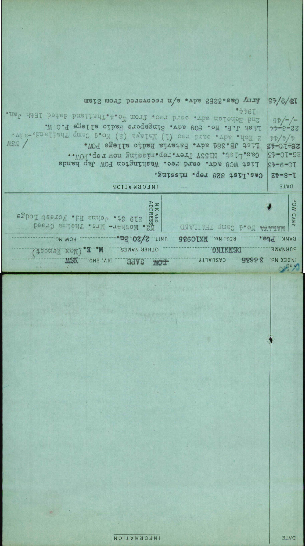 Denning, M E (Max Ernest), NX10935
