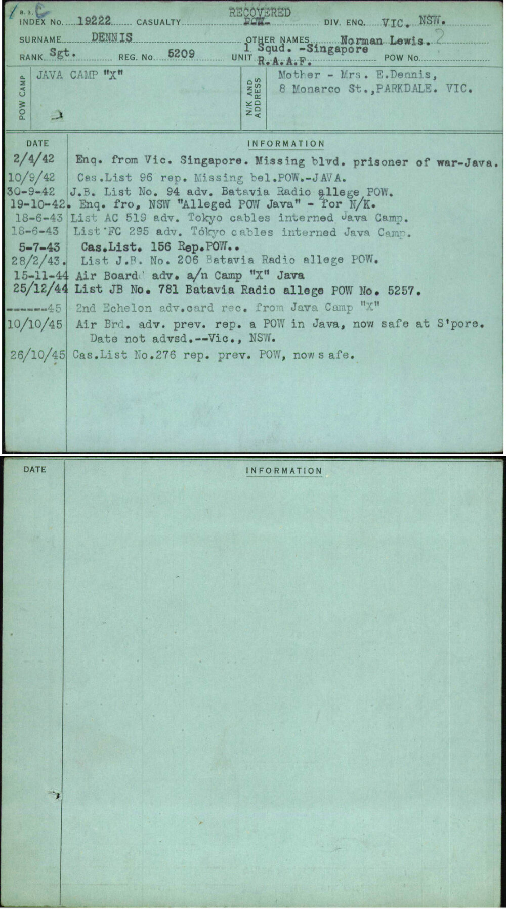 Dennis, Norman Lewis, 5209