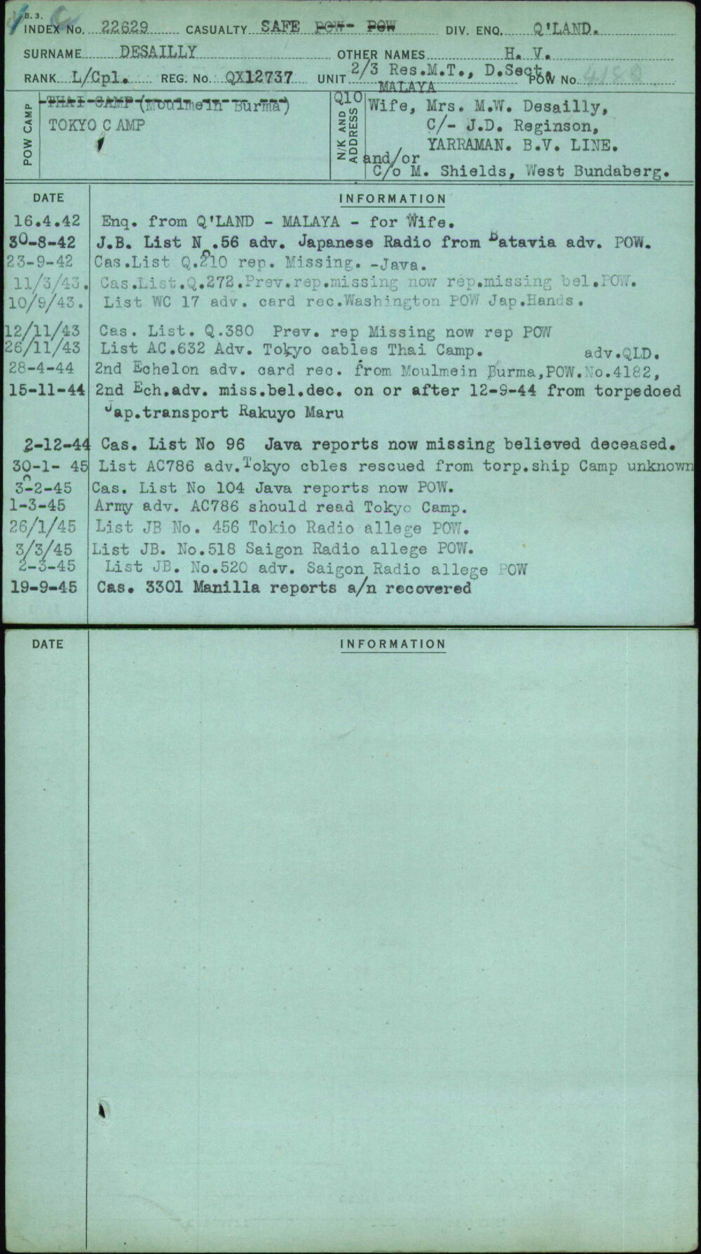 Desailly, H V, QX12737