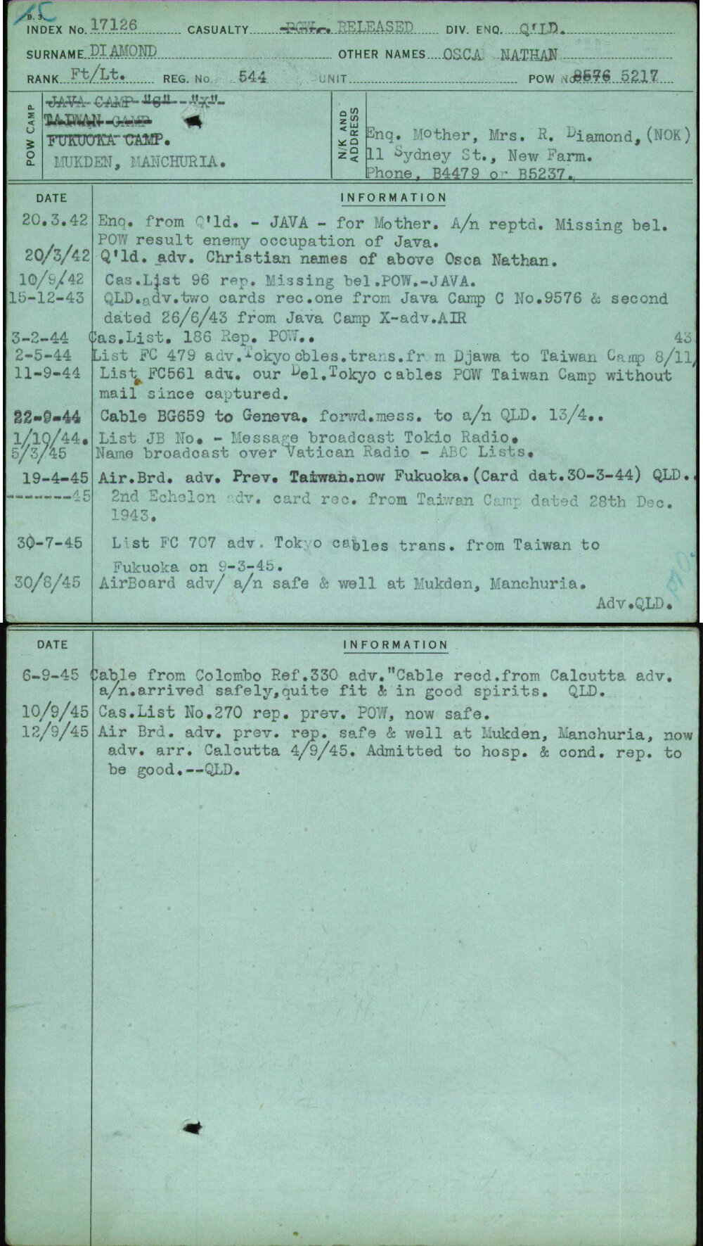 Diamond, Osca Nathan, 544