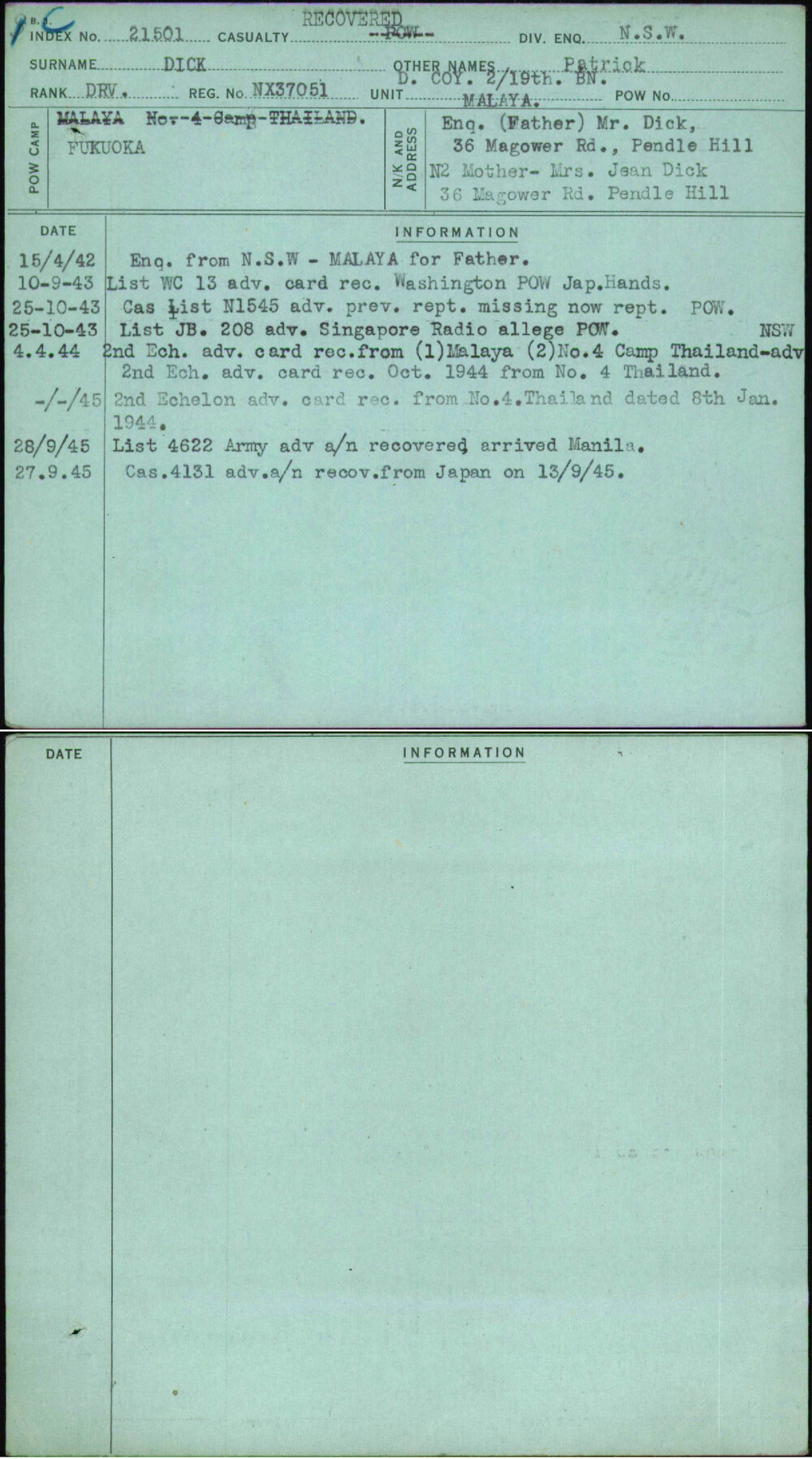 Dick, Patrick, NX37051