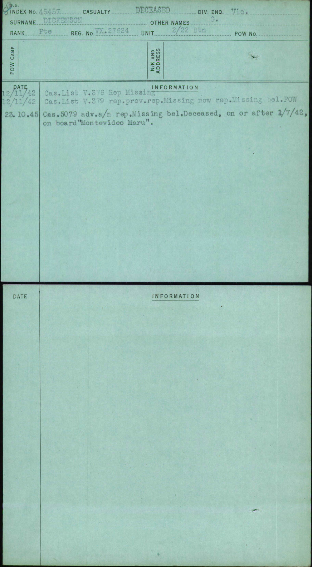 Dickenson, G, VX27624