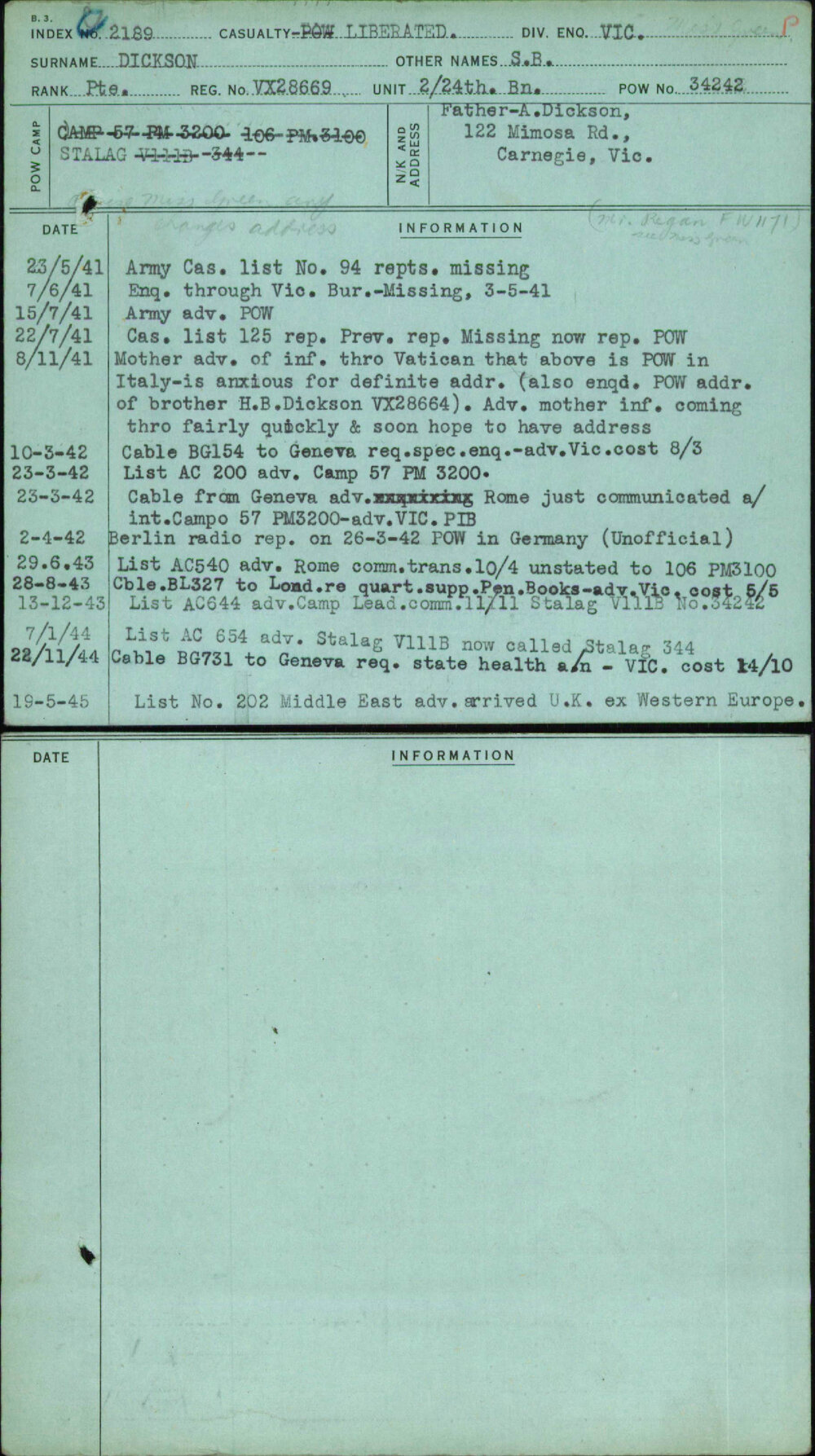 Dickson, S B, VX28669